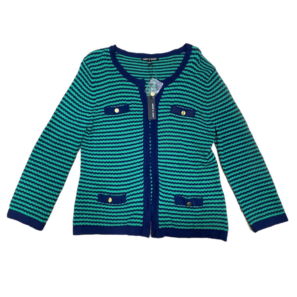 Cable & Gauge Striped Cardigan